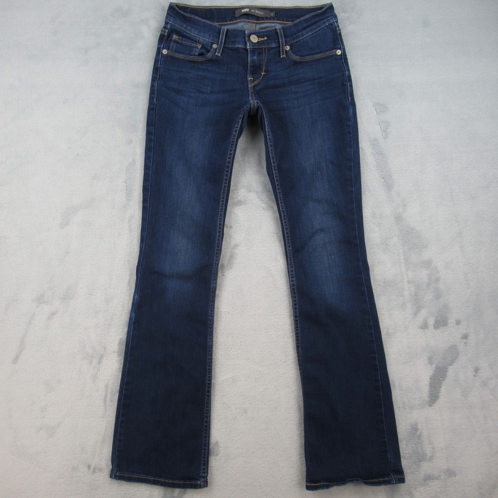 Levi 524 Bootcut Jeans Womens 1 Dark Blue Stretch Low Rise 11524-0113